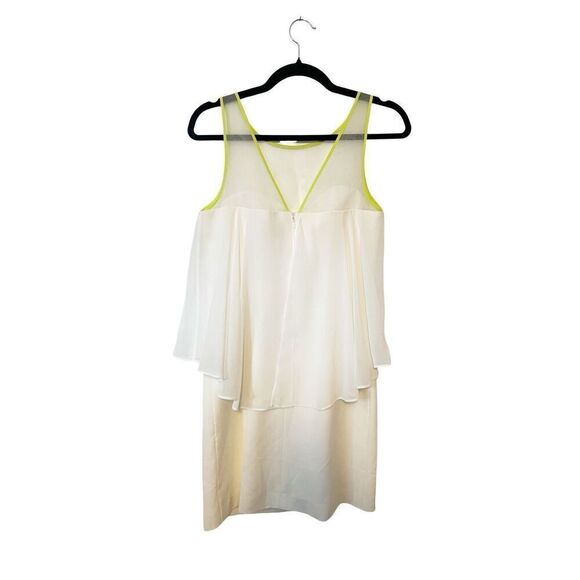Vince Camuto Off White Chiffon Pencil Mini Dress Size 2 - Picture 3 of 4